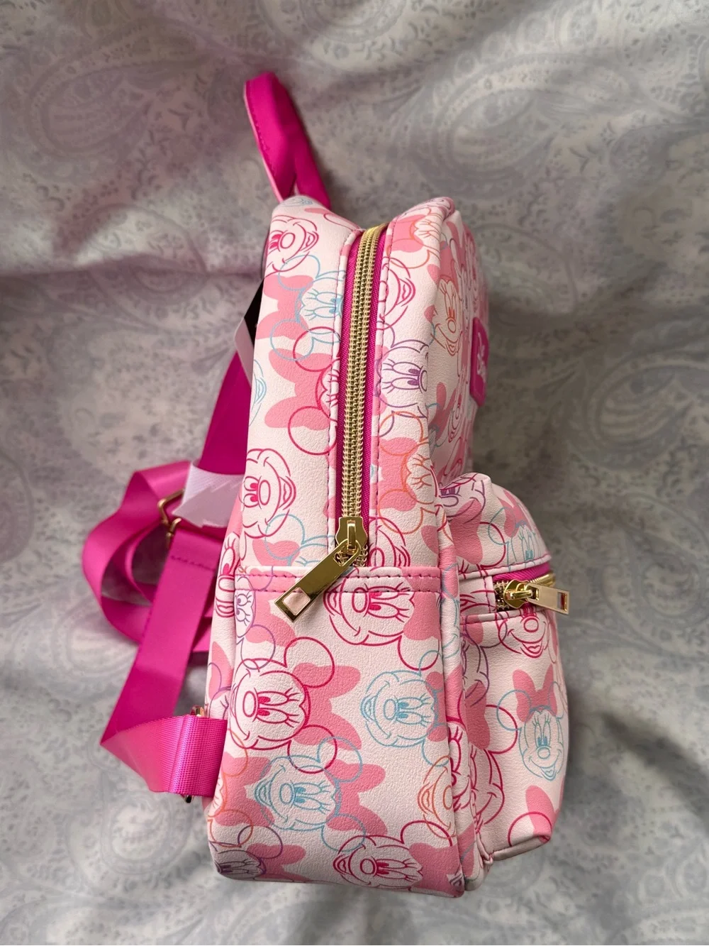 Disney Minnie Mouse Faces Mini Faux Leather Backpack